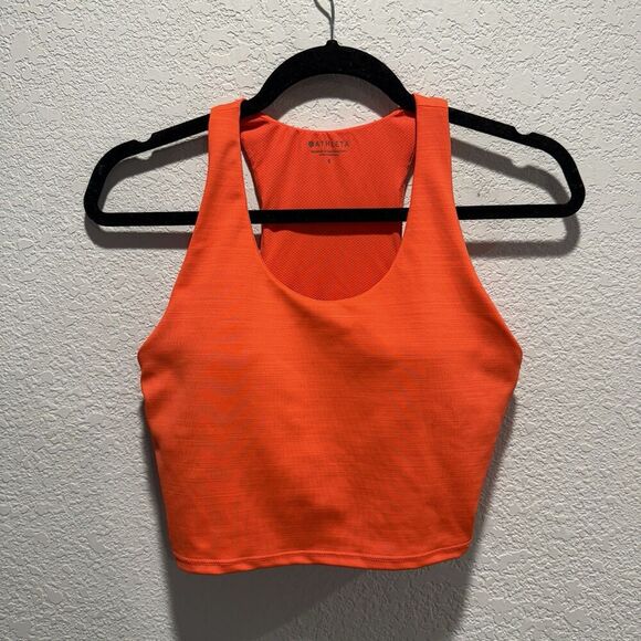 Athleta Ultimate Space Dye Crop In Supersonic Womens Small Longline Sports Bra - Picture 2 of 8